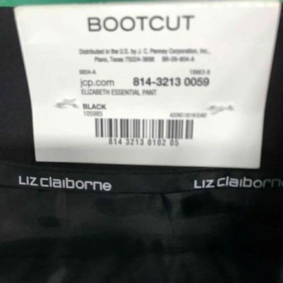 🆕LIZ CLAIBORNE ELIZABETH ESSENTIAL Black Trousers Bootcut Women - Size 10S -NWT - Picture 6 of 6